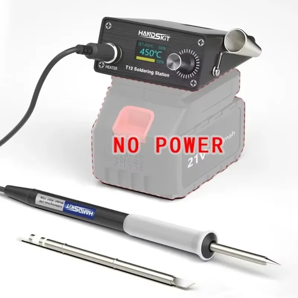 Diy Soldering Station No Electronics - T12 Kablosuz Taşınabilir Lehimleme İstasyonu –