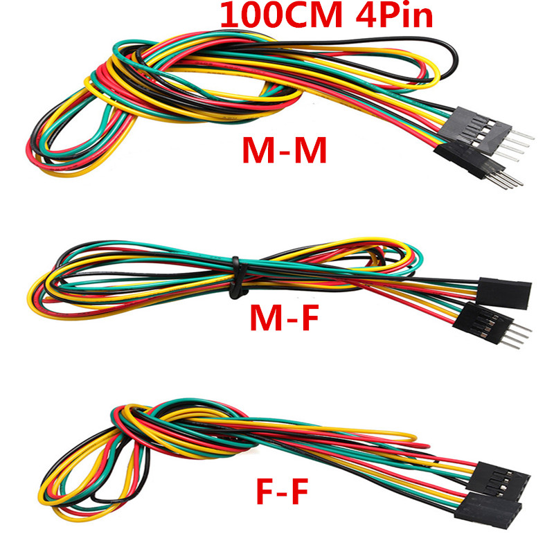 Breadboard Jumper Wire - 10 adet/grup 4pin 100 cm M-M/M-F/F-F