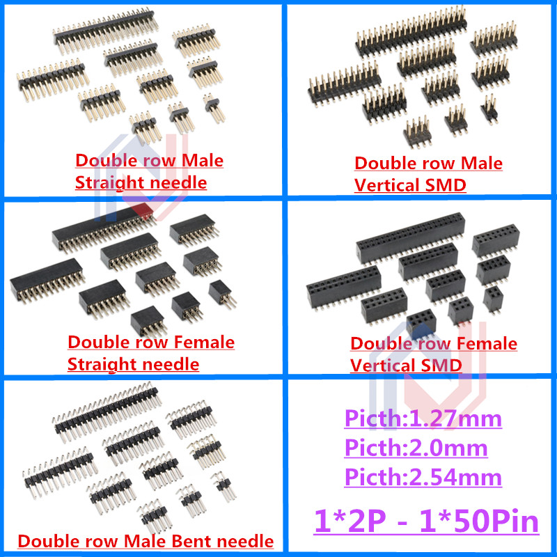 10 adet 1.27mm 2.0mm 2.54mm Pi - Male Female Header Pin incelemesi ve fiyatı